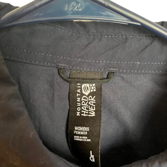 Mountain Hardwear Women's Stryder Long Sleeve Shirt Blue Snap Button Up Size L - Picture 3 of 14